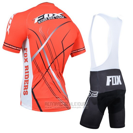 2014 Fahrradbekleidung Fox Orange Trikot Kurzarm und Tragerhose