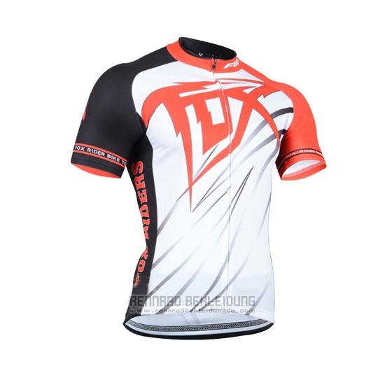 2014 Fahrradbekleidung Fox Orange und Wei Trikot Kurzarm und Tragerhose