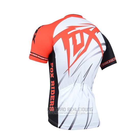 2014 Fahrradbekleidung Fox Orange und Wei Trikot Kurzarm und Tragerhose