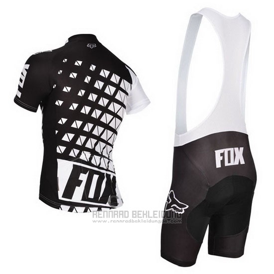 2014 Fahrradbekleidung Fox Wei und Shwarz Trikot Kurzarm und Tragerhose