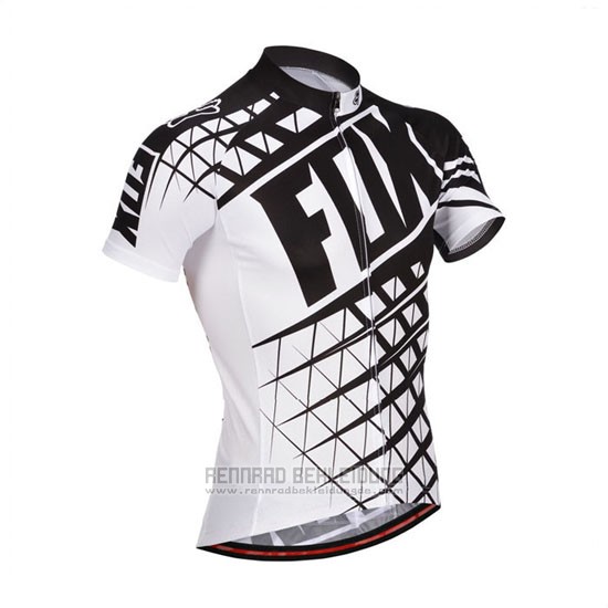2014 Fahrradbekleidung Fox Wei und Shwarz Trikot Kurzarm und Tragerhose