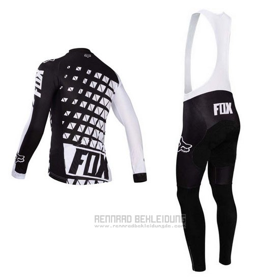 2014 Fahrradbekleidung Fox Wei und Shwarz Trikot Langarm und Tragerhose