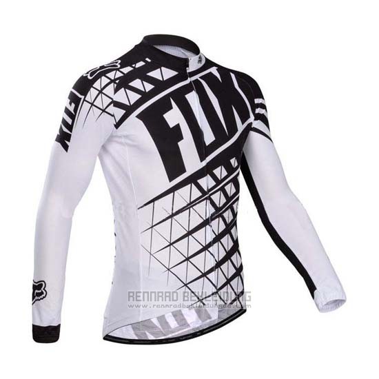 2014 Fahrradbekleidung Fox Wei und Shwarz Trikot Langarm und Tragerhose - zum Schließen ins Bild klicken