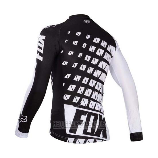 2014 Fahrradbekleidung Fox Wei und Shwarz Trikot Langarm und Tragerhose - zum Schließen ins Bild klicken