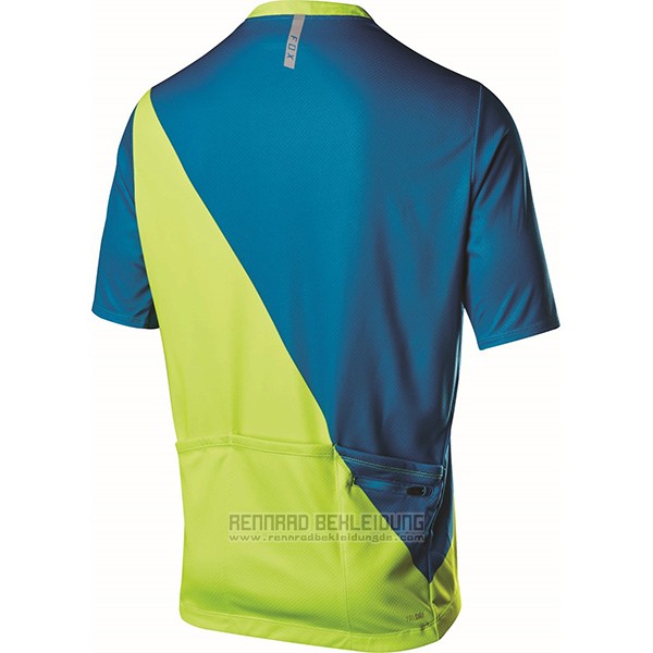 2017 Fahrradbekleidung Fox Livewire Blau und Grun Trikot Kurzarm und Tragerhose