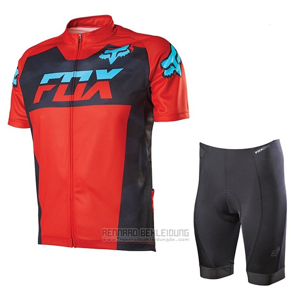 2017 Fahrradbekleidung Fox Livewire Rot Trikot Kurzarm und Tragerhose - zum Schließen ins Bild klicken