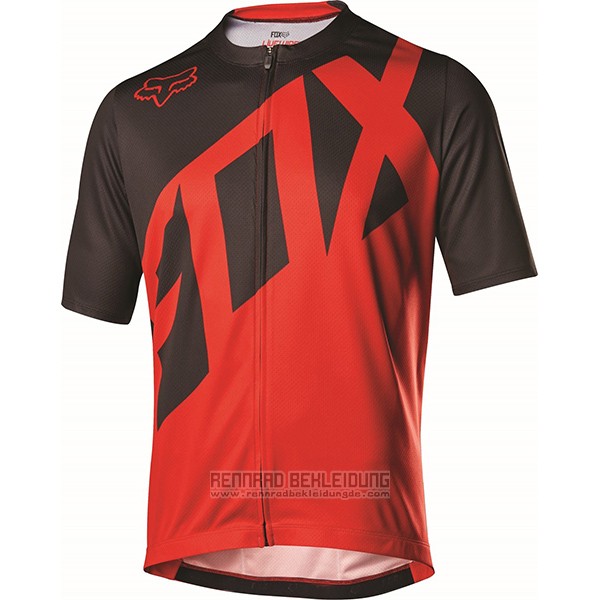 2017 Fahrradbekleidung Fox Livewire Shwarz und Rot Trikot Kurzarm und Tragerhose