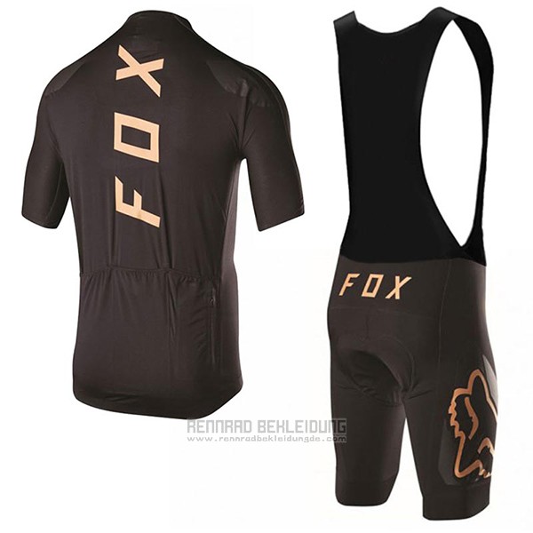 2017 Fahrradbekleidung Fox Shwarz Trikot Kurzarm und Tragerhose