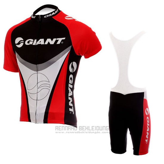 2010 Fahrradbekleidung Giant Shwarz und Rot Trikot Kurzarm und Tragerhose - zum Schließen ins Bild klicken