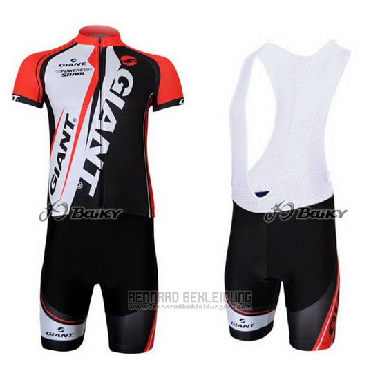 2011 Fahrradbekleidung Giant Rot und Shwarz Trikot Kurzarm und Tragerhose