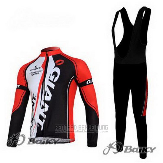 2011 Fahrradbekleidung Giant Rot und Shwarz Trikot Langarm und Tragerhose