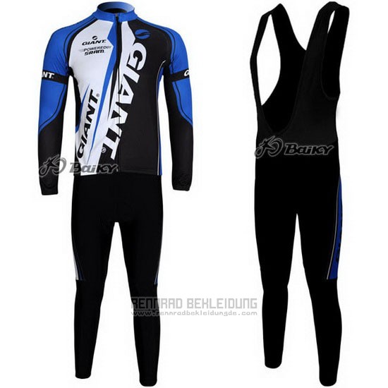 2011 Fahrradbekleidung Giant Shwarz Blau Trikot Langarm und Tragerhose