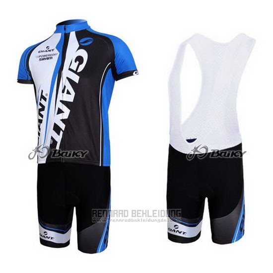 2011 Fahrradbekleidung Giant Shwarz und Blau Trikot Kurzarm und Tragerhose - zum Schließen ins Bild klicken