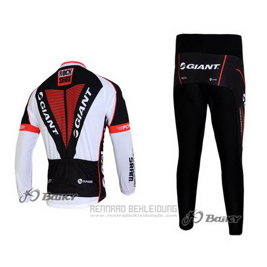 2011 Fahrradbekleidung Giant Shwarz und Wei Trikot Langarm und Tragerhose