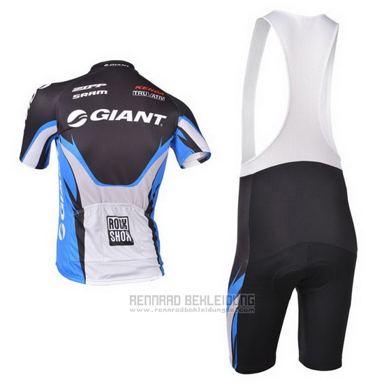 2013 Fahrradbekleidung Giant Blau und Shwarz Trikot Kurzarm und Tragerhose - zum Schließen ins Bild klicken