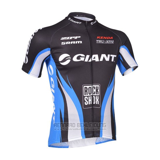 2013 Fahrradbekleidung Giant Blau und Shwarz Trikot Kurzarm und Tragerhose