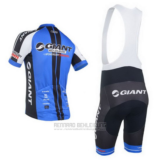 2013 Fahrradbekleidung Giant Shwarz und Blau Trikot Kurzarm und Tragerhose