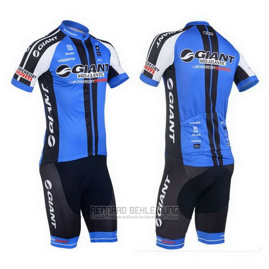 2013 Fahrradbekleidung Giant Shwarz und Blau Trikot Kurzarm und Tragerhose