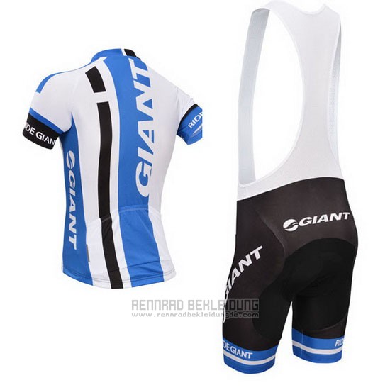 2013 Fahrradbekleidung Giant Wei und Azurblau Trikot Kurzarm und Tragerhose - zum Schließen ins Bild klicken