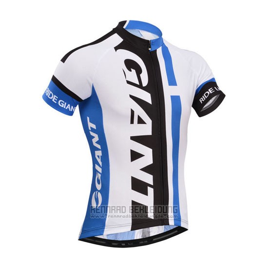 2013 Fahrradbekleidung Giant Wei und Azurblau Trikot Kurzarm und Tragerhose