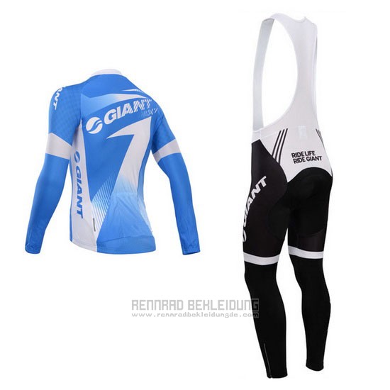 2014 Fahrradbekleidung Giant Azurblau Trikot Langarm und Tragerhose