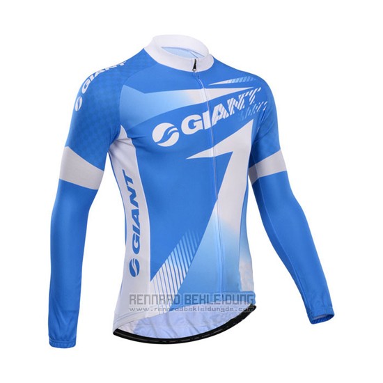 2014 Fahrradbekleidung Giant Azurblau Trikot Langarm und Tragerhose