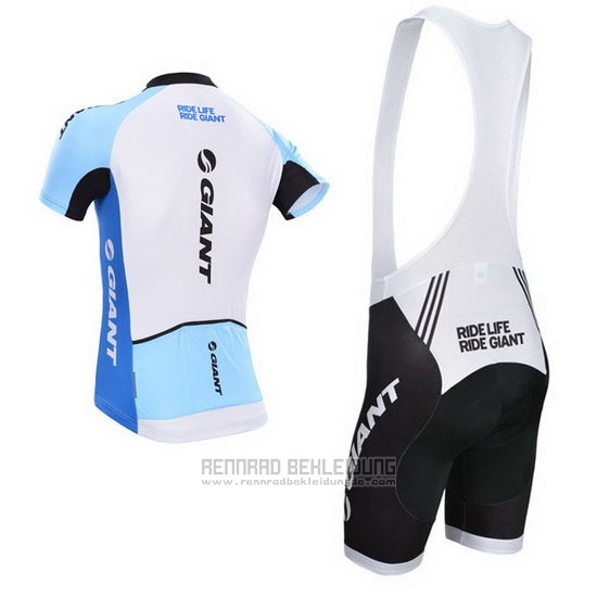 2014 Fahrradbekleidung Giant Wei Trikot Kurzarm und Tragerhose