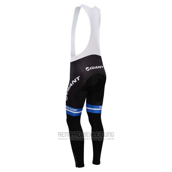 2014 Fahrradbekleidung Giant Wei und Azurblau Trikot Langarm und Tragerhose