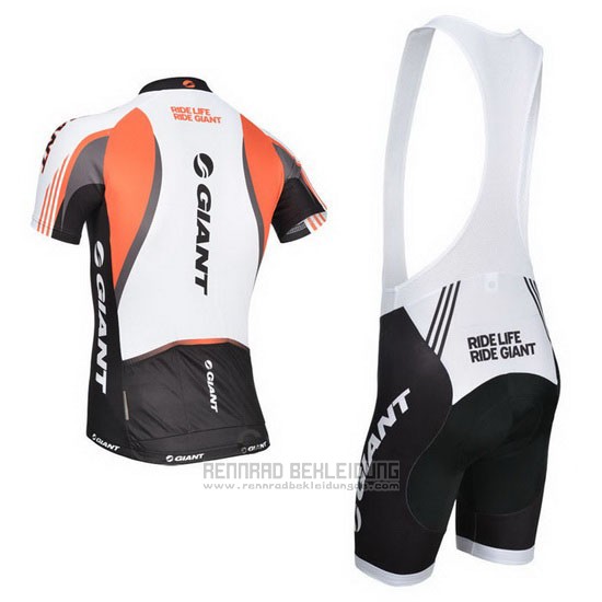 2014 Fahrradbekleidung Giant Wei und Shwarz Trikot Kurzarm und Tragerhose