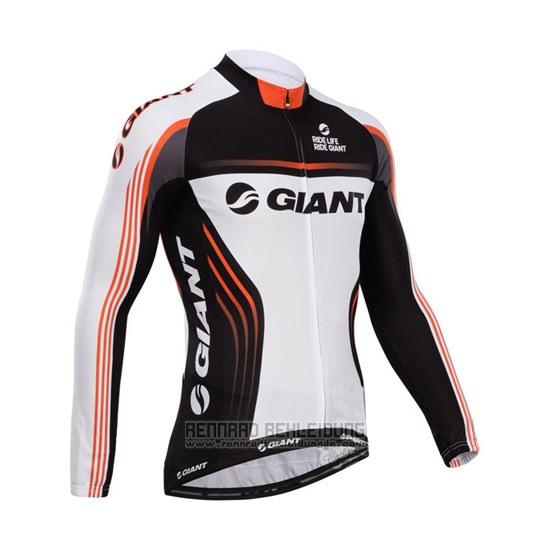 2014 Fahrradbekleidung Giant Wei und Shwarz Trikot Langarm und Tragerhose