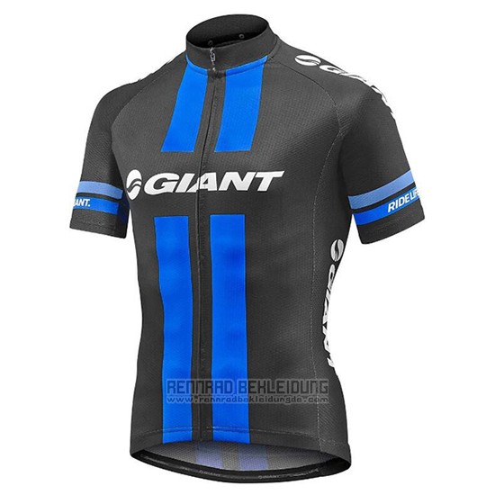 2016 Fahrradbekleidung Giant Shwarz und Blau Trikot Kurzarm und Tragerhose - zum Schließen ins Bild klicken