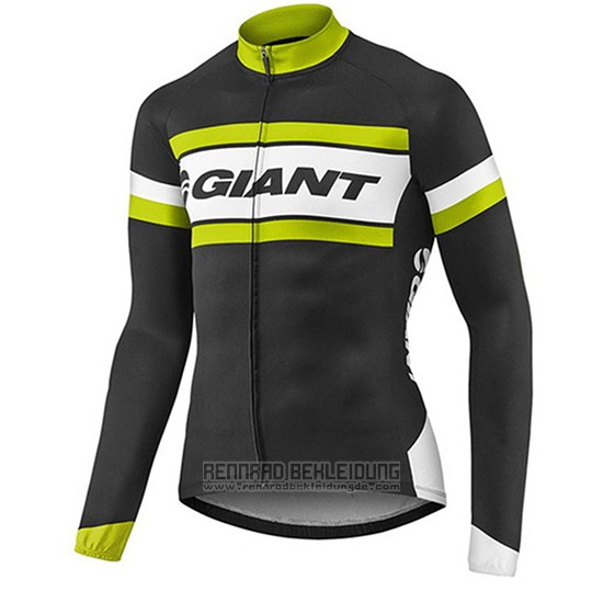 2017 Fahrradbekleidung Giant Grun und Shwarz Trikot Langarm und Tragerhose - zum Schließen ins Bild klicken