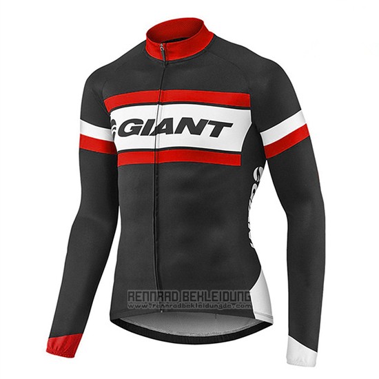 2017 Fahrradbekleidung Giant Rot und Shwarz Trikot Langarm und Tragerhose