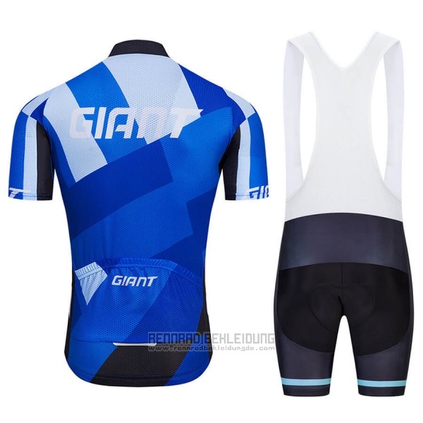 2018 Fahrradbekleidung Giant Blau Trikot Kurzarm Tragerhose