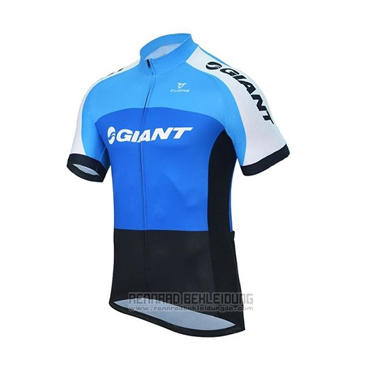 2018 Fahrradbekleidung Giant Club Sport Blau und Shwarz Trikot Kurzarm und Tragerhose - zum Schließen ins Bild klicken