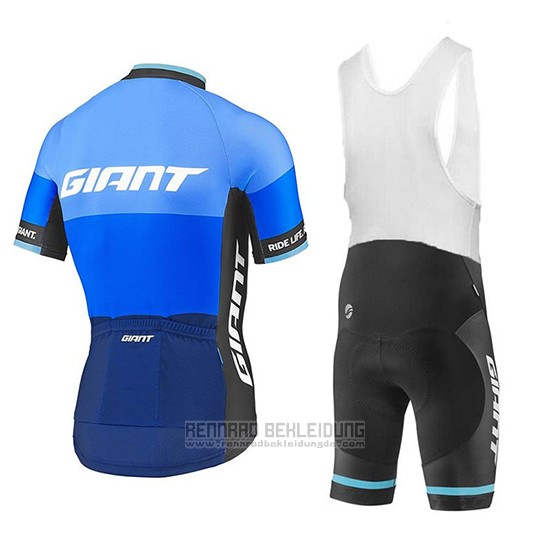 2018 Fahrradbekleidung Giant Elevate Blau Trikot Kurzarm und Tragerhose