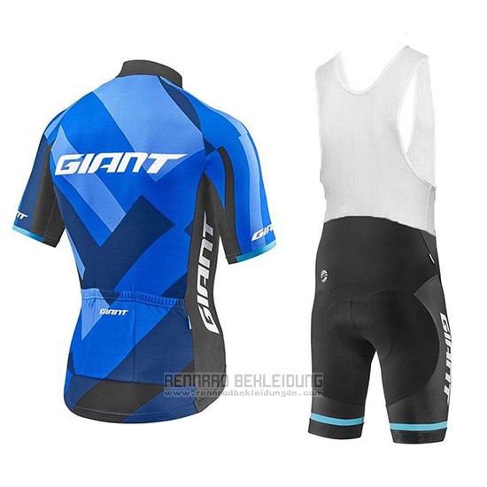 2018 Fahrradbekleidung Giant Elevate Blau und Shwarz Trikot Kurzarm und Tragerhose