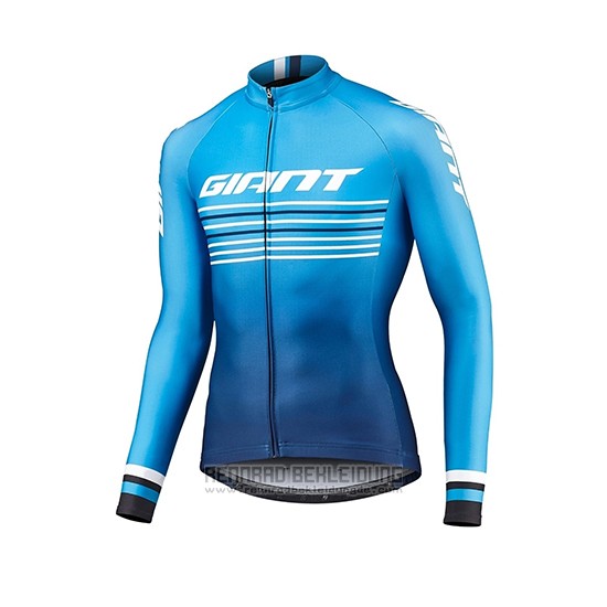 2019 Fahrradbekleidung Giant Race Day Blau Trikot Langarm und Tragerhose