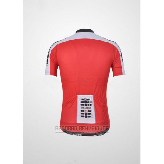 2011 Fahrradbekleidung Giordana Wei und Rot Trikot Kurzarm und Tragerhose