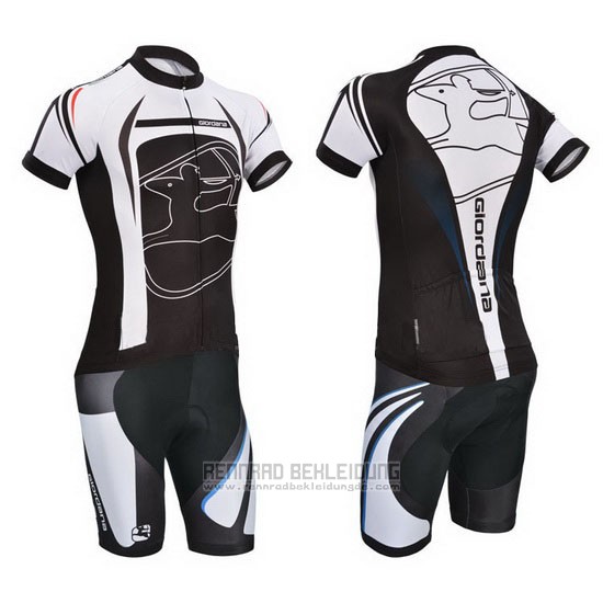 2014 Fahrradbekleidung Giordana Shwarz Trikot Kurzarm und Tragerhose