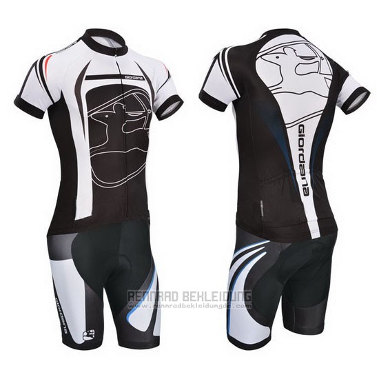 2014 Fahrradbekleidung Giordana Shwarz Trikot Kurzarm und Tragerhose