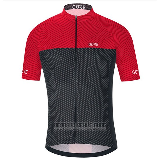 2018 Fahrradbekleidung Gore C3 Optiline Rot und Shwarz Trikot Kurzarm und Tragerhose