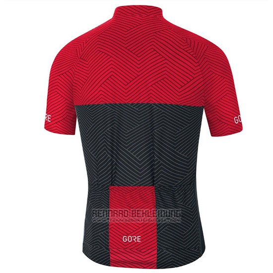 2018 Fahrradbekleidung Gore C3 Optiline Rot und Shwarz Trikot Kurzarm und Tragerhose