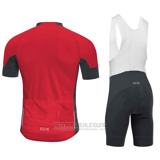 2018 Fahrradbekleidung Gore C7 CC Shwarz und Rot Trikot Kurzarm und Tragerhose - zum Schließen ins Bild klicken