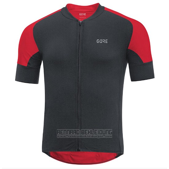 2018 Fahrradbekleidung Gore C7 CC Shwarz und Rot Trikot Kurzarm und Tragerhose - zum Schließen ins Bild klicken