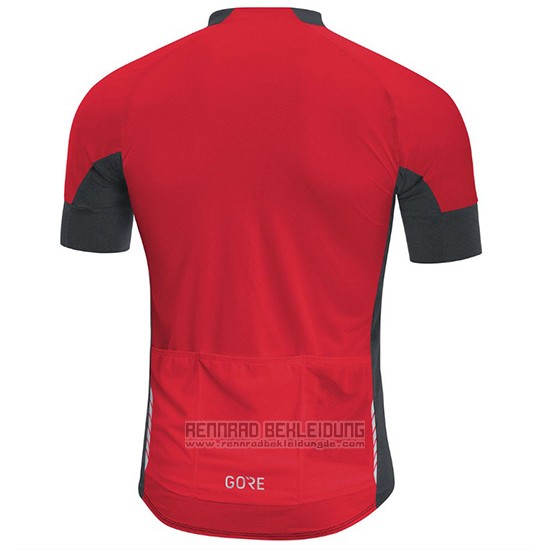 2018 Fahrradbekleidung Gore C7 CC Shwarz und Rot Trikot Kurzarm und Tragerhose - zum Schließen ins Bild klicken