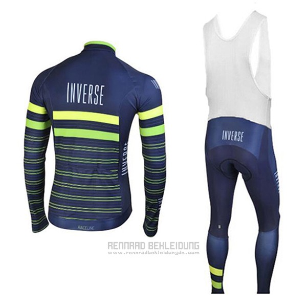 2017 Fahrradbekleidung Inverse Blau Trikot Langarm und Tragerhose