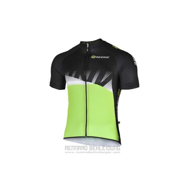 2017 Fahrradbekleidung Inverse Shwarz und Grun Trikot Kurzarm und Tragerhose