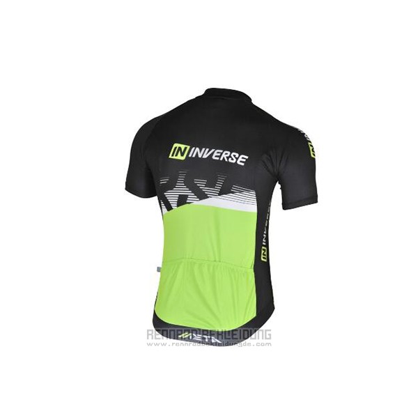 2017 Fahrradbekleidung Inverse Shwarz und Grun Trikot Kurzarm und Tragerhose - zum Schließen ins Bild klicken