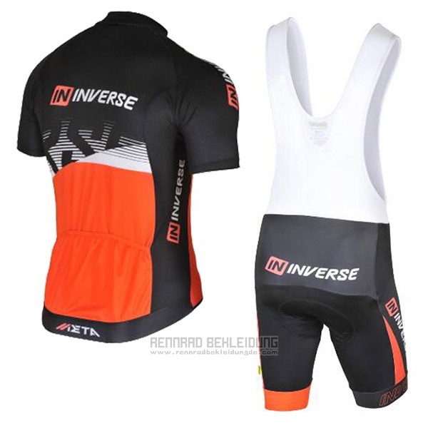 2017 Fahrradbekleidung Inverse Shwarz und Orange Trikot Kurzarm und Tragerhose